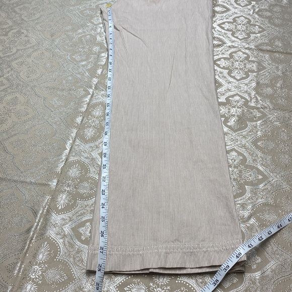 L.L. Bean Tan & White Striped Wide Leg Pants - Picture 7 of 10